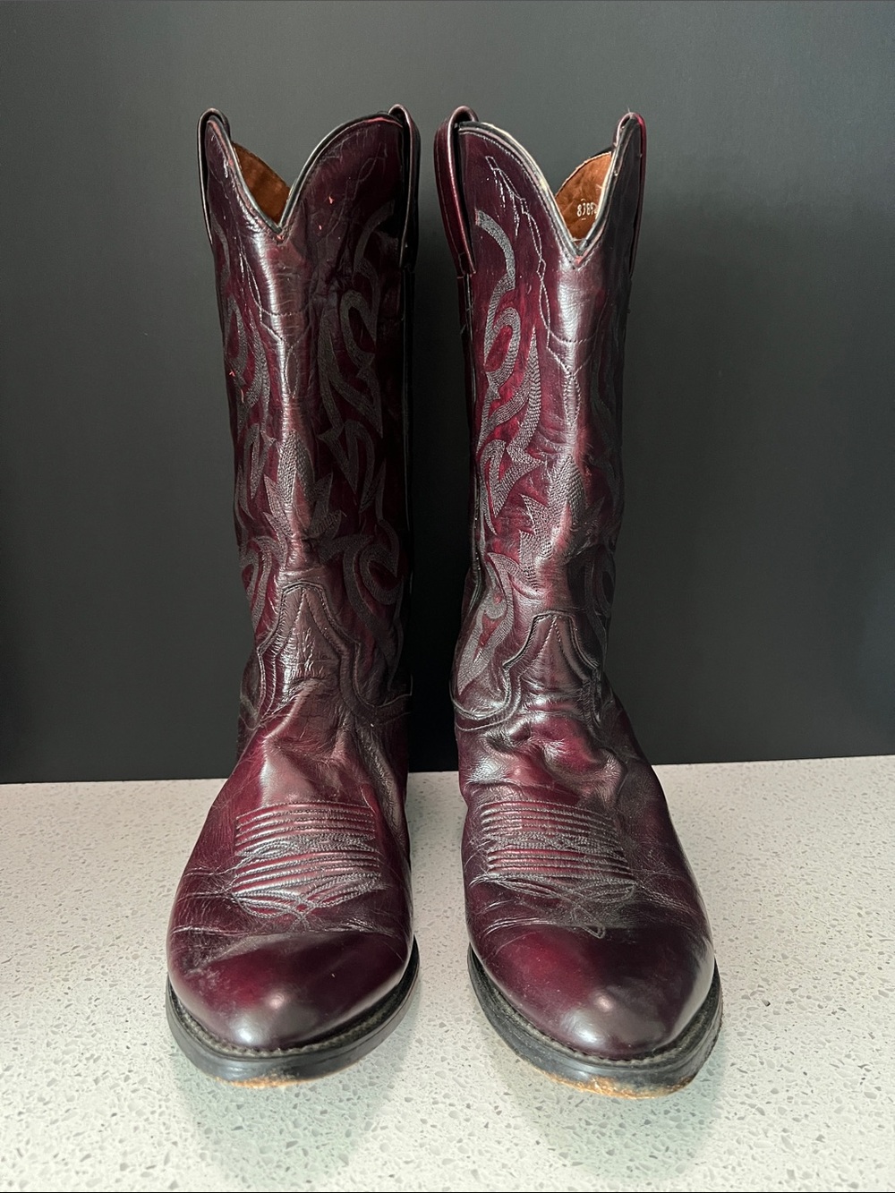 Dan Post Deep Burgundy Embroidered Western Boots